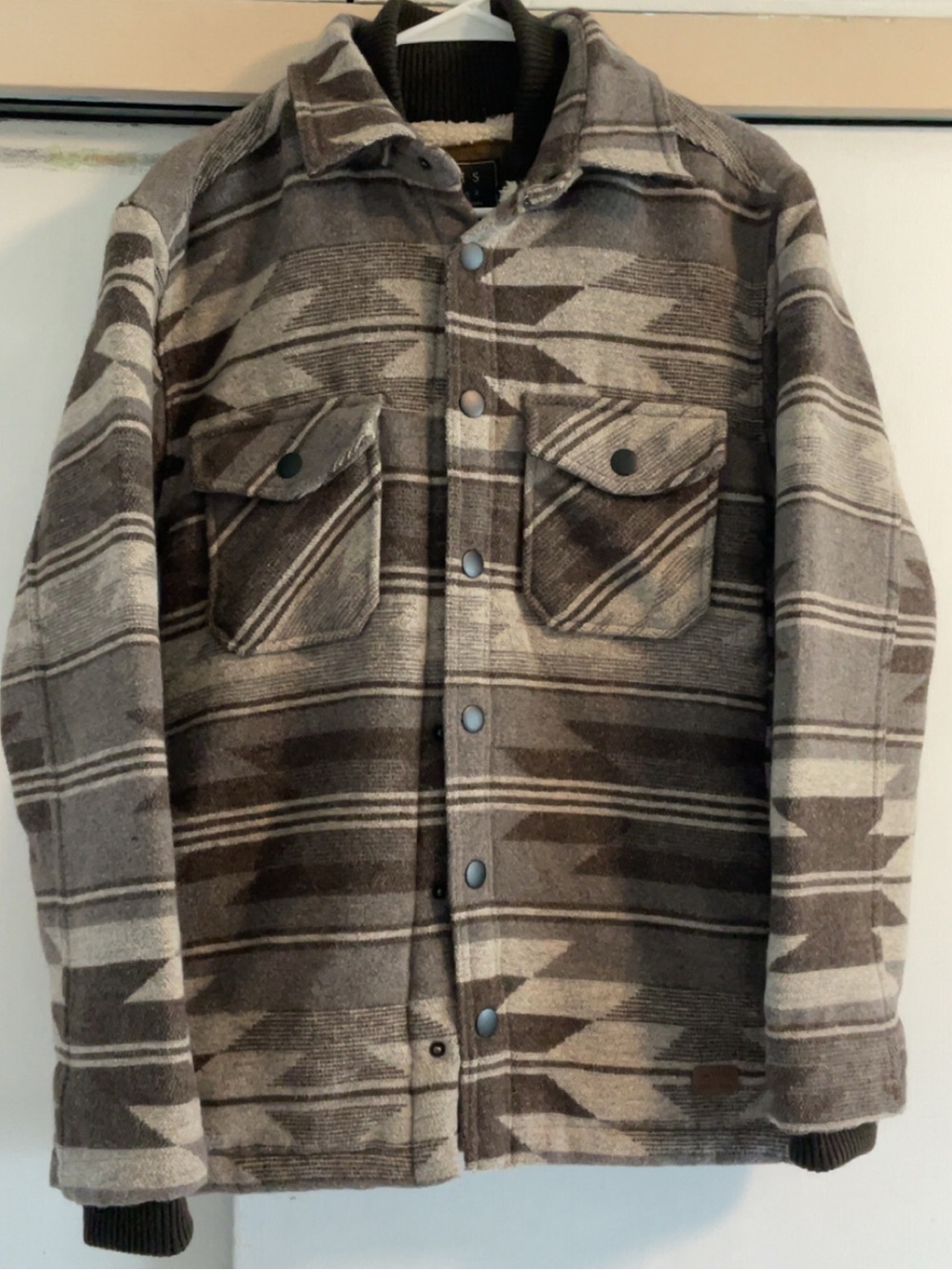 Jachs Brown Patterned Military-Style Button Jacket - Picture 5 of 5